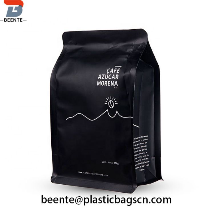 Foglio di alluminio 500g 1kg sacchetto di caffè a fondo piatto in plastica